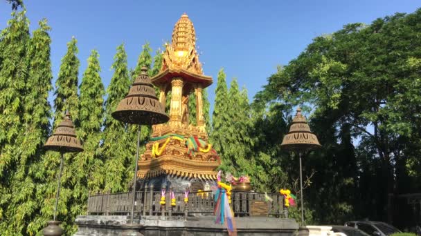 Templo Ouro Benjakitti Park Bangkok Tailândia — Vídeo de Stock