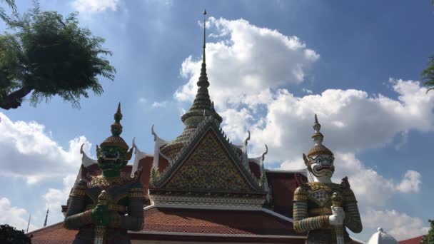 Wat Arun Ett Buddistiskt Tempel Bangkok Thailand — Stockvideo