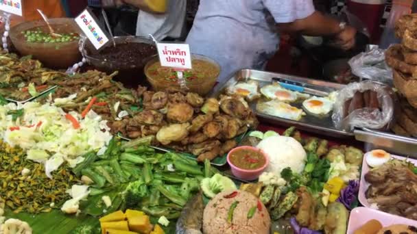 Nam Phrik Thai Cuisine Auf Einem Markt Bangkok Thailand — Stockvideo