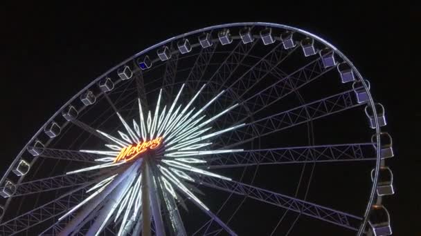 Ferris Asiatique Riverfront Nuit Bangkok Thaïlande — Video