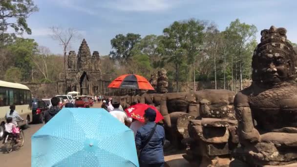 Massturism Angkor Wat Cambodia — Stockvideo