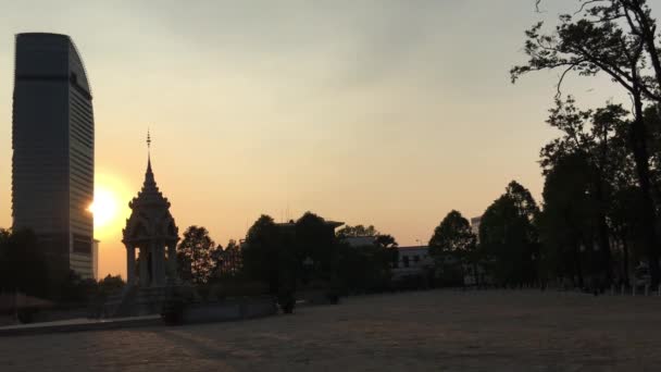 Solnedgang Centrum Phnom Penh Cambodja – Stock-video