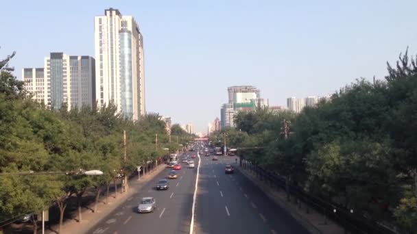 Pekin Pekin Çin Şehir Merkezi Trafiği — Stok video