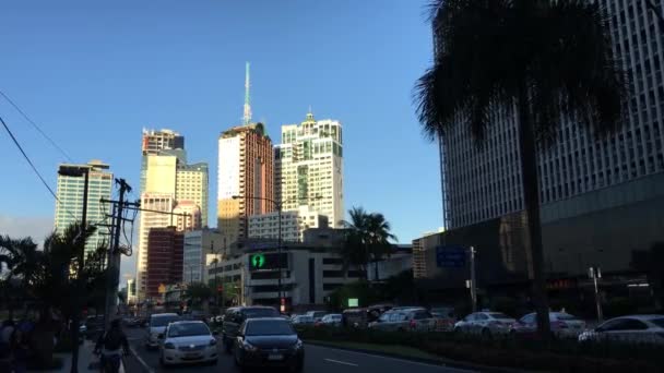 Verkeer Het Centrum Van Makati Manilla Filipijnen — Stockvideo