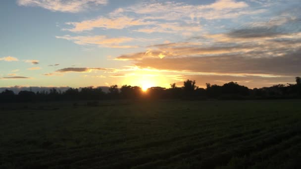 Sonnenaufgang Auf Einem Ackerland Angat Bulacan Philippinen — Stockvideo