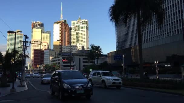 Traffico Centro Makati Manila Filippine — Video Stock