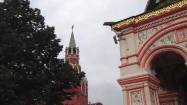 Moskova 'daki Tilt pan Saint Basil Katedrali, Kremlin
