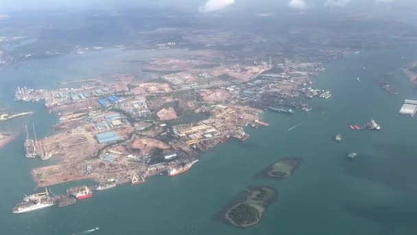 Voando Para Aeroporto Singapura — Vídeo de Stock