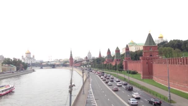 Moskva River Och Kreml Moskva Ryssland — Stockvideo