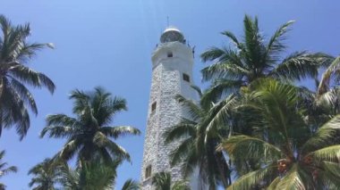 Dondra Baş Feneri, Sri Lanka 'nın en güney noktasındaki palmiye ağaçları arasında.