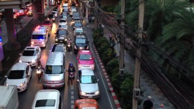 Sukhumvit, Bangkok Tayland, Asya 'da trafikte sıkıştı.