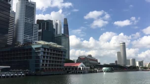 Небоскрёбы Marina Bay Сингапуре — стоковое видео