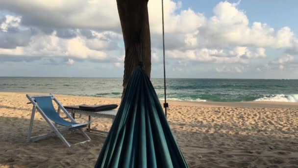 Tangalle Beach Sri Lanka Bir Hamakta Dinleniyorum — Stok video