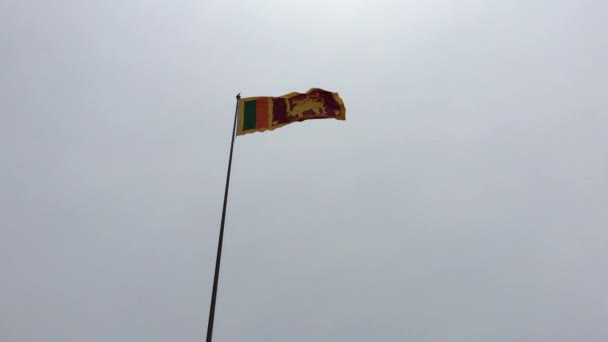 Grote Sri Lankaanse Vlag Colombo Galle Gezicht — Stockvideo