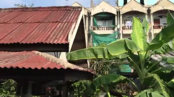 Bangkok Tan Tayland Daki Samut Sakhon Giden Evlerin Yanından Geçen — Stok video