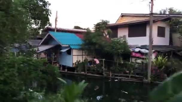 Trem Chegando Bangkok Urbana Tailândia — Vídeo de Stock