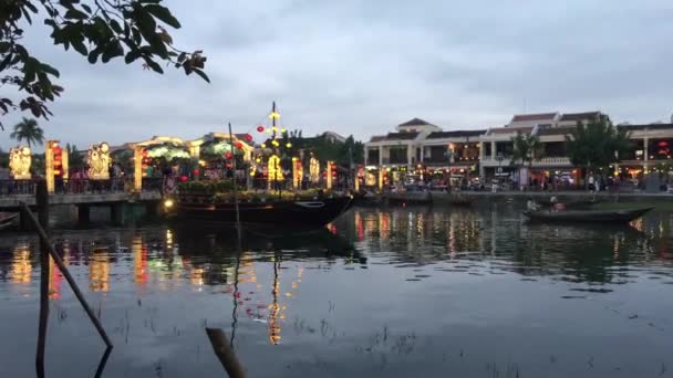晚上在海南越南的考安海大桥 — 图库视频影像
