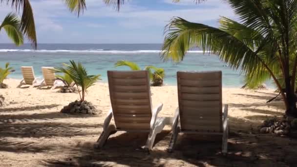 Plaj Sandalyeleri Plaj — Stok video