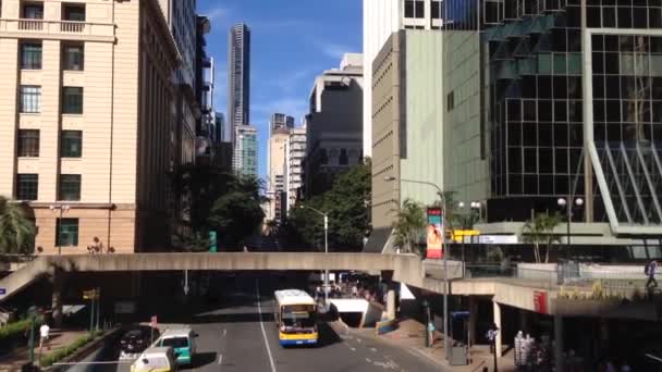 Tráfico Centro Brisbane Australia — Vídeos de Stock
