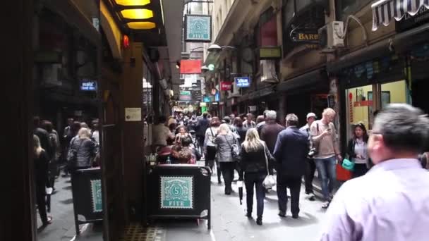 Crowd Downtown Melbourne Australië — Stockvideo