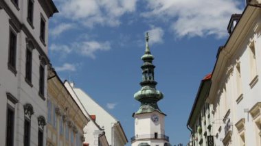 Bratislava Slovakya 'da Michael' ın Kulesi 'nin zaman aşımı