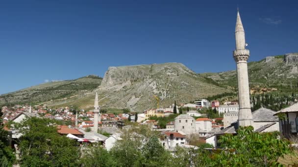 Mostar Bosna Hersek Teki Cami — Stok video
