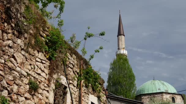 Die Gazi Husrev Beg Moschee Sarajevo Bosnien Und Herzegowina — Stockvideo