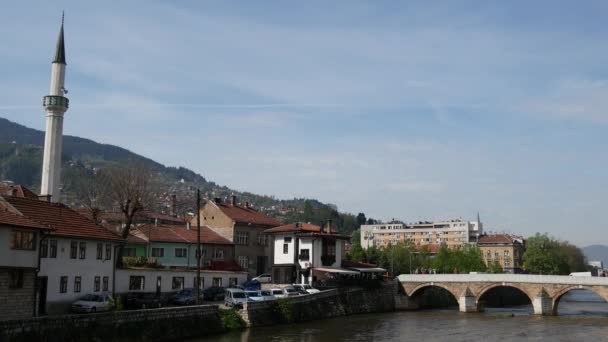 Річка Міляцька Сараєво — стокове відео