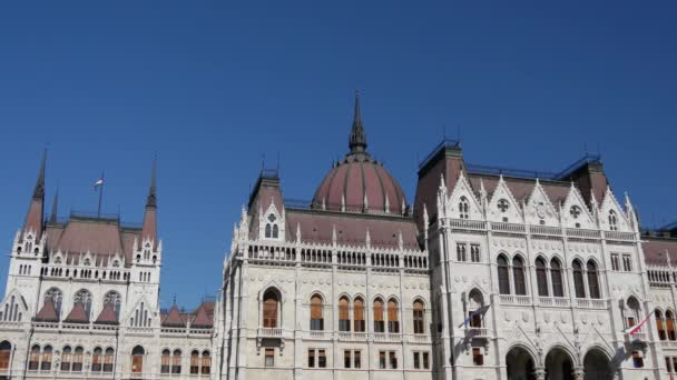 Gedung Parlemen Hungaria Budapest Hungaria — Stok Video