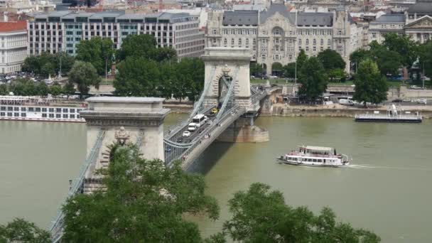 Časová Prodleva Dunaje Kopce Gellert Budapešti Maďarsko — Stock video