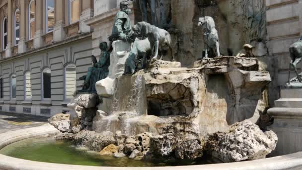 Fontaine Château Buda Budapest Hongrie — Video