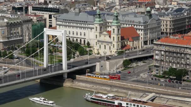Calendário Rio Danúbio Partir Gellert Hill Budapeste Hungria — Vídeo de Stock
