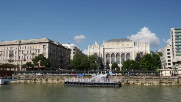 Blick Von Einer Fähre Auf Der Donau Budapest Ungarn — Stockvideo