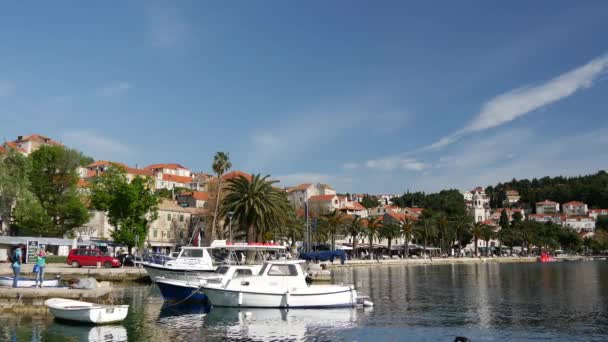 Porto Cidade Velha Cavtat Croácia — Vídeo de Stock