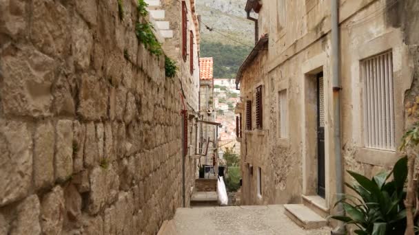 Oude Binnenstad Straat Van Dubrovnik Kroatië — Stockvideo