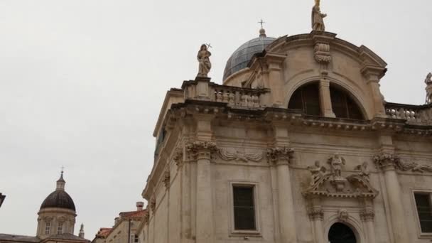 Gebouwd Straten Van Dubrovnik Kroatië — Stockvideo