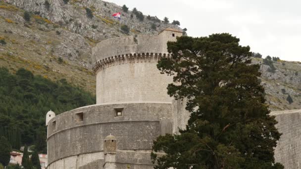 Castillo Casco Antiguo Dubrovnik Croacia — Vídeo de stock