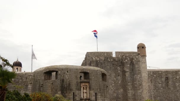 Castillo Casco Antiguo Dubrovnik Croacia — Vídeos de Stock