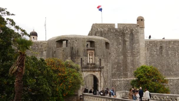 Burg Der Altstadt Von Dubrovnik Kroatien — Stockvideo