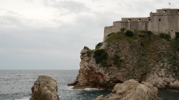 Dubrovnik Hırvatistan Dan Fort Old Town — Stok video