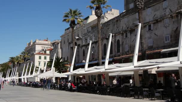 Riva Split Waterfront Boulevard Split Croatia — Stock Video