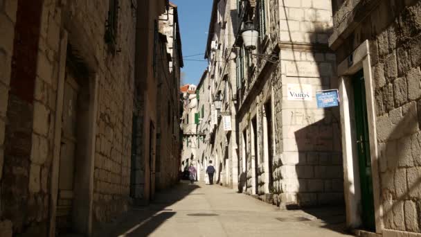 Smalle Straatjes Van Oude Stad Split Kroatië — Stockvideo
