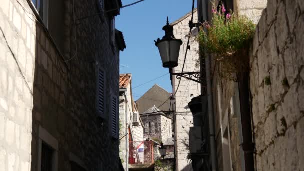 Σπίτια Στην Παλιά Πόλη Σπλιτ Της Κροατίας — Αρχείο Βίντεο