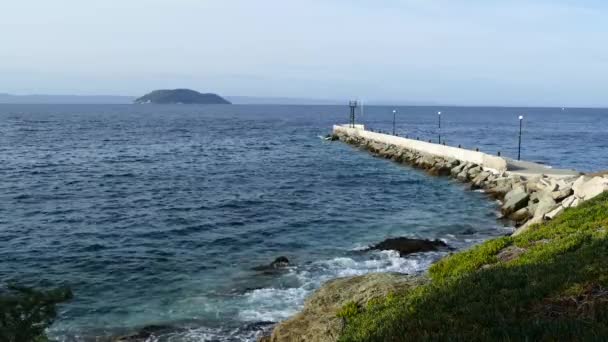 Neo Marmaras Yunanistan Daki Akdeniz Iskele — Stok video