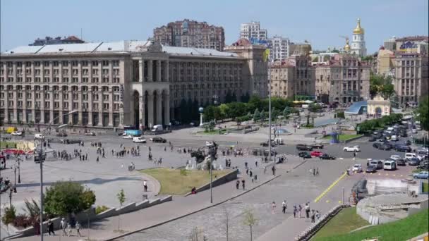 Zeitraffer Vom Unabhängigkeitsplatz Maidan Nezalezhnosti Kiew Ukraine — Stockvideo