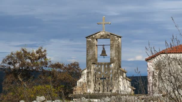 Iglesia Abandonada Pueblo Palia Plagia Grecia — Vídeo de stock