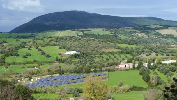 Paisagem Montanhosa Vista Aldeia Palia Plagia Grécia — Vídeo de Stock