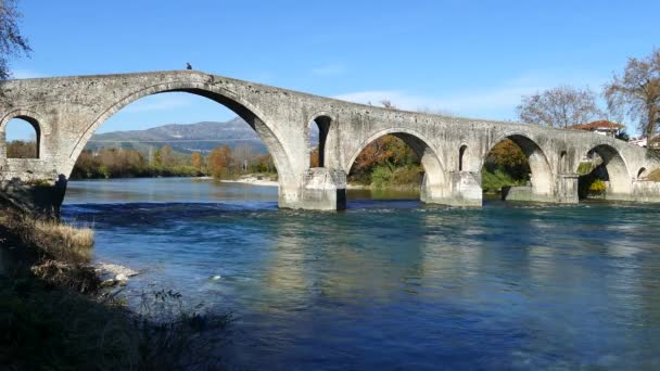 Ponte Gefira Arta Grecia — Video Stock