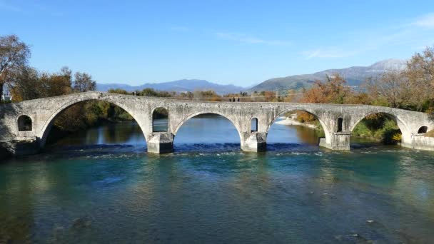Puente Gefira Arta Grecia — Vídeos de Stock