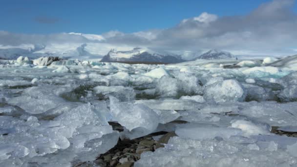 Καταρράκτης Χειμώνα Στην Ισλανδία — Αρχείο Βίντεο